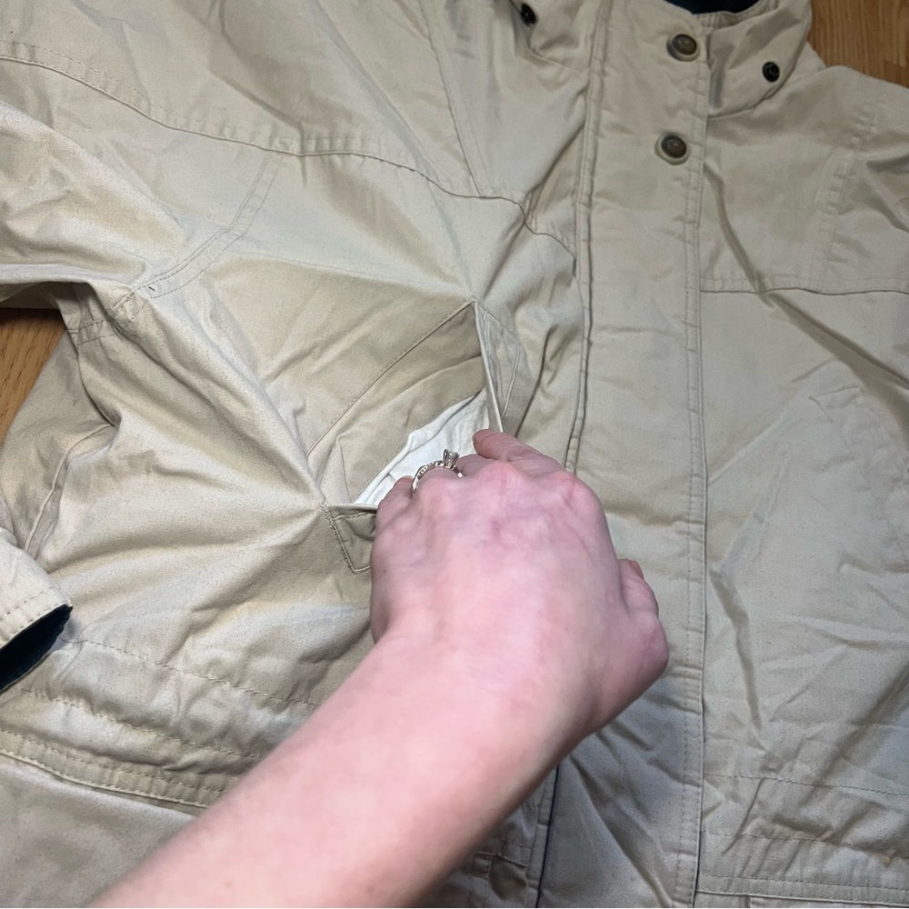 Vintage 90s Pacific Trail Coat Women’s Large Blanket Lined Hiking Beige Jacket - Picture 6 of 14